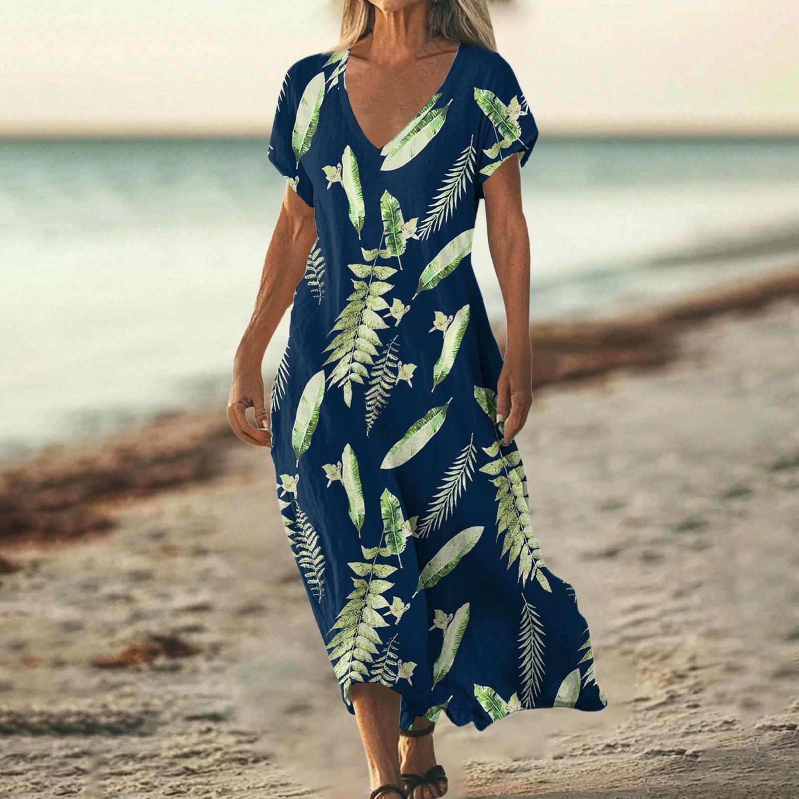 Модное женское летнее пляжное платье с V-образным вырезом и коротким рукавом с цветочным принтом S
Модное женское летнее пляжное платье с V-образным вырезом и коротким рукавом с цветочным принтом S