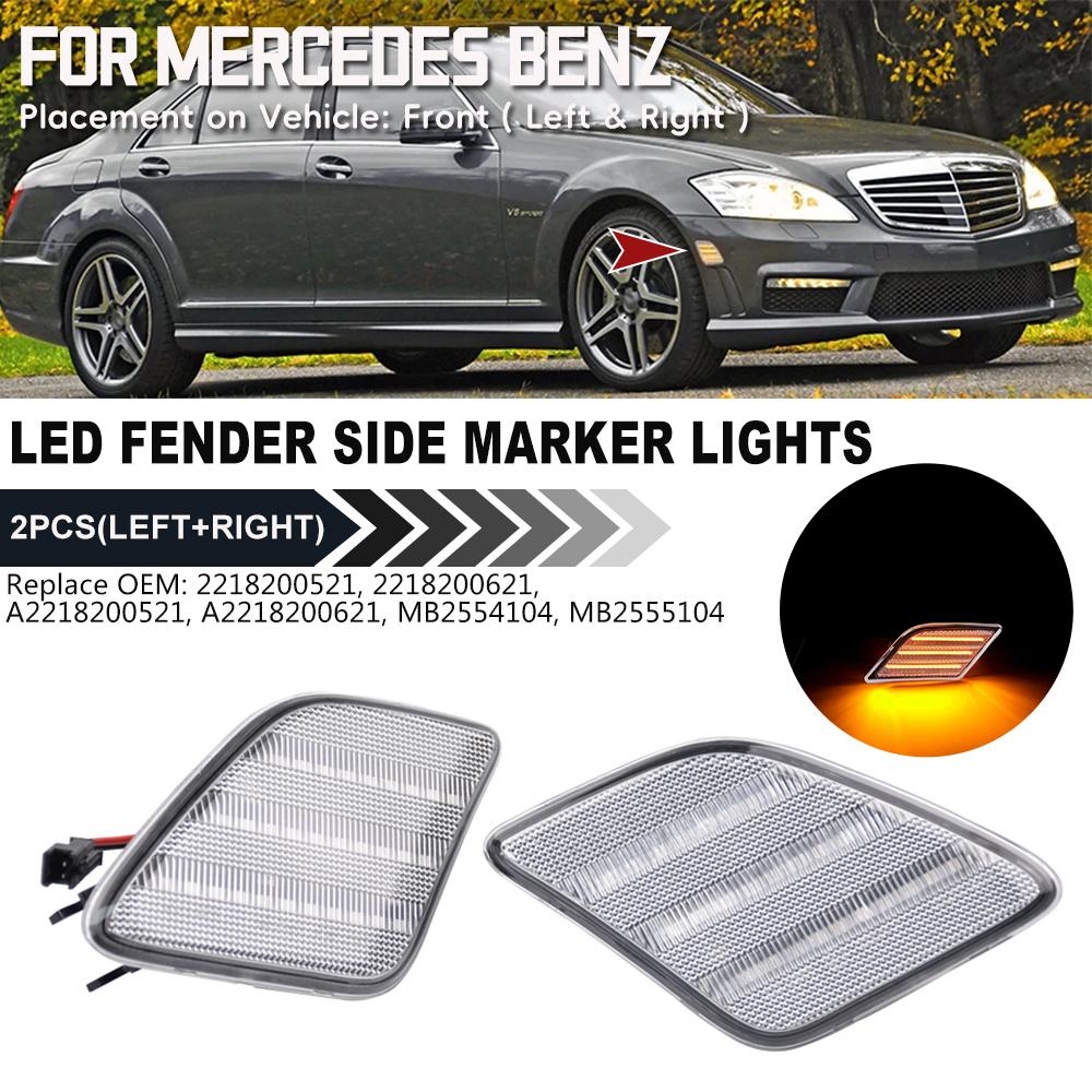 Fender Flare LED Lights For Benz W221 S-Class LCI 2010-2013 S350 S550 S63 S65 AMG Amber Side Marker Lamps CLear Lens
Fender Flare LED Lights For Benz W221 S-Class LCI 2010-2013 S350 S550 S63 S65 AMG Amber Side Marker Lamps CLear Lens