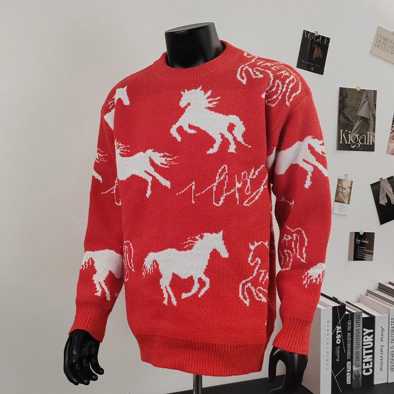 2026 Year of the Horse Men s Plus Size Cartoon Jacquard Knit Sweater - Color Block, Loose Fit, Autumn/Winter Style 3XL червоний
2026 Year of the Horse Men s Plus Size Cartoon Jacquard Knit Sweater - Color Block, Loose Fit, Autumn/Winter Style 3XL червоний