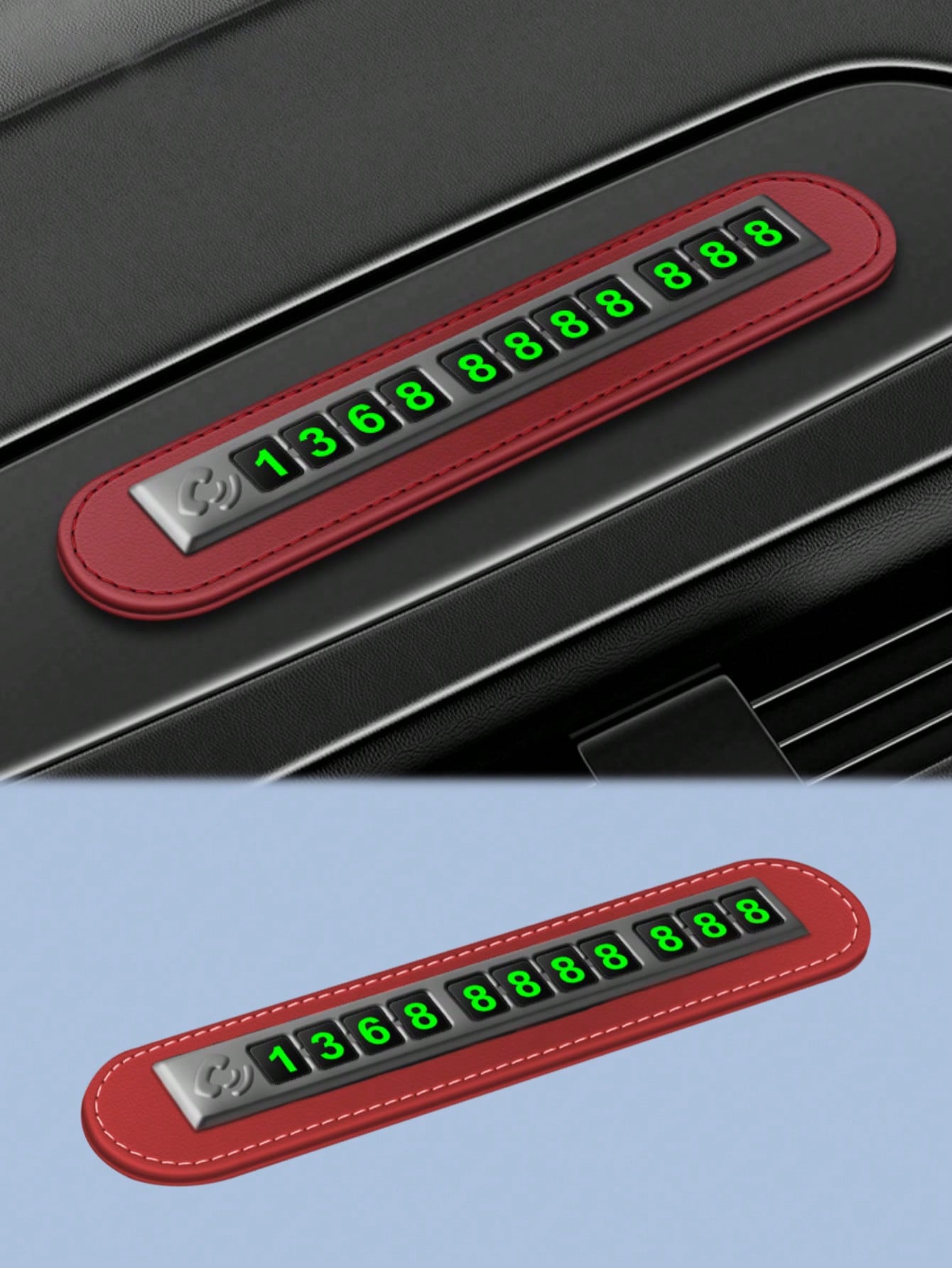 Car Temporary Parking Number Plate - Reusable 11-digit Phone Contact Card with Luminous Numbers, Universal for All Vehicles бордовий
Car Temporary Parking Number Plate - Reusable 11-digit Phone Contact Card with Luminous Numbers, Universal for All Vehicles бордовий