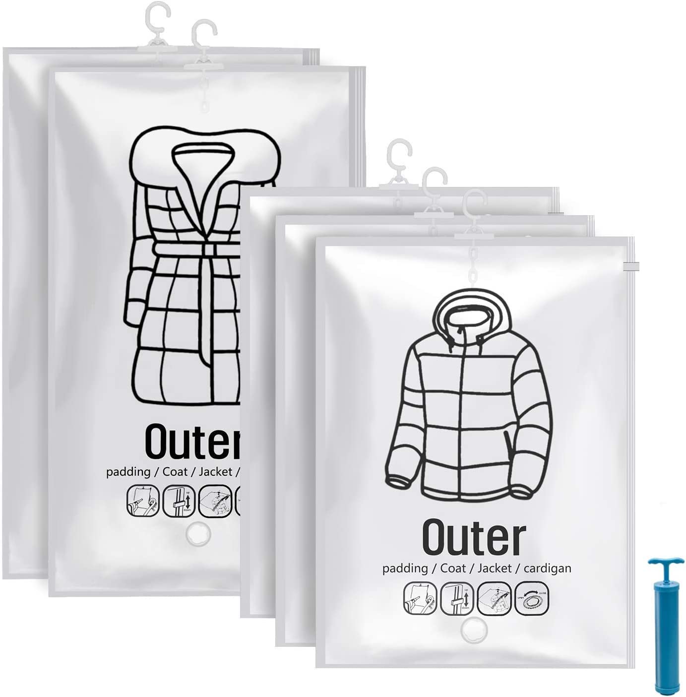 Yartar Hanging Clothes Compression Bag Clothes Storage Bag with Pump Clothes Cover Moisture Mildew Insect Proof Closet Storage Clothes Hanging Space 
Yartar Hanging Clothes Compression Bag Clothes Storage Bag with Pump Clothes Cover Moisture Mildew Insect Proof Closet Storage Clothes Hanging Space