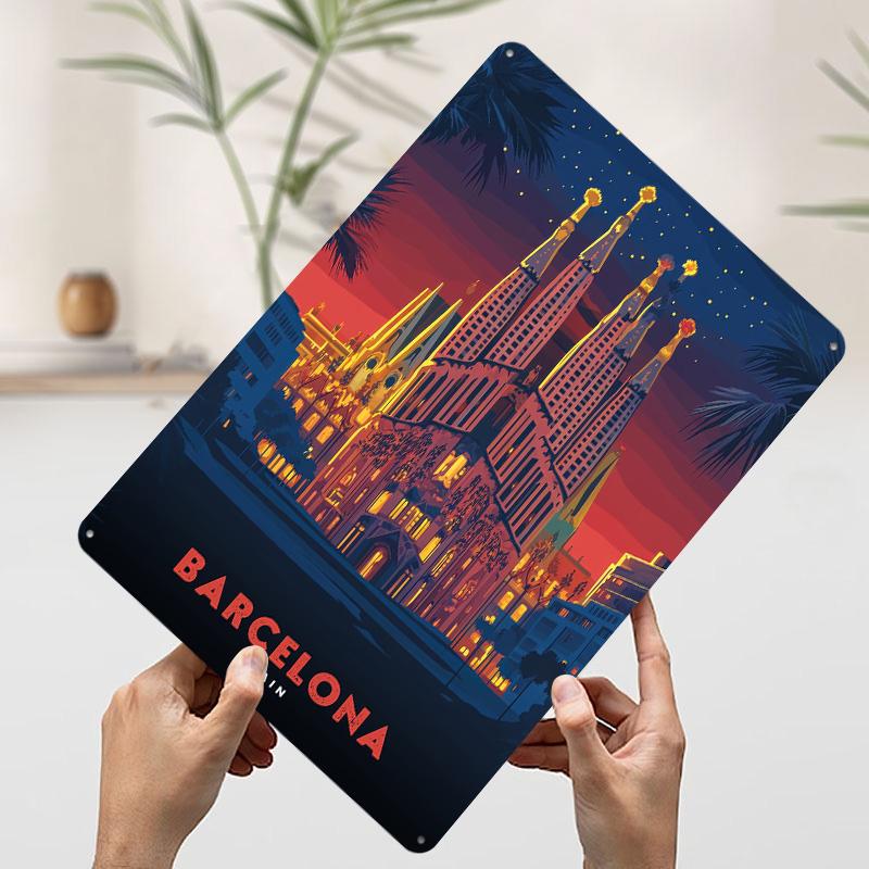Barcelona Spain Travel Poster Customized Wall Art Vintage Metal Signs Retro Tin Plaque for Man Cave Office Decoration Room Decor 20x30cm(7.8x11.8inch)
Barcelona Spain Travel Poster Customized Wall Art Vintage Metal Signs Retro Tin Plaque for Man Cave Office Decoration Room Decor 20x30cm(7.8x11.8inch)