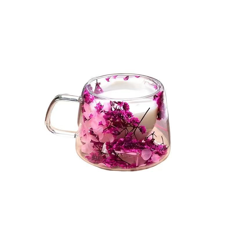 Double-layer Petal Glass Cup Quicksand Cup High Temperature Resistance Transparent Real Flower High Borosilicate Coffee Cup 200ml світло-сірого кольору
Double-layer Petal Glass Cup Quicksand Cup High Temperature Resistance Transparent Real Flower High Borosilicate Coffee Cup 200ml світло-сірого кольору