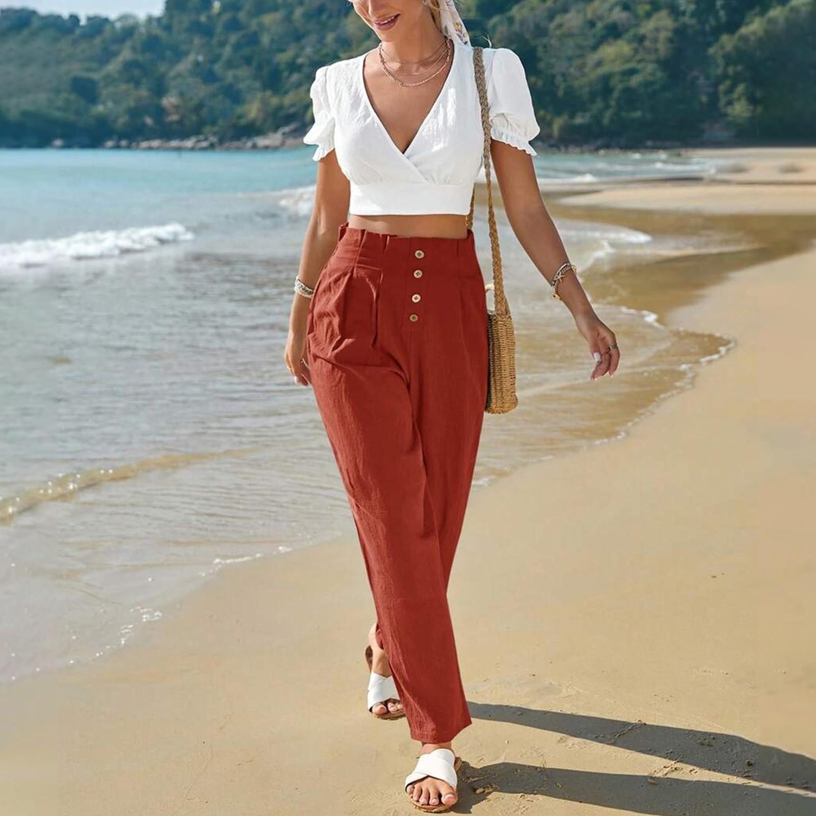 Women s Wide Leg Pants High Elastic Waisted In The Back Business Work Trousers Long Casual Pants XL Кіновар
Women s Wide Leg Pants High Elastic Waisted In The Back Business Work Trousers Long Casual Pants XL Кіновар