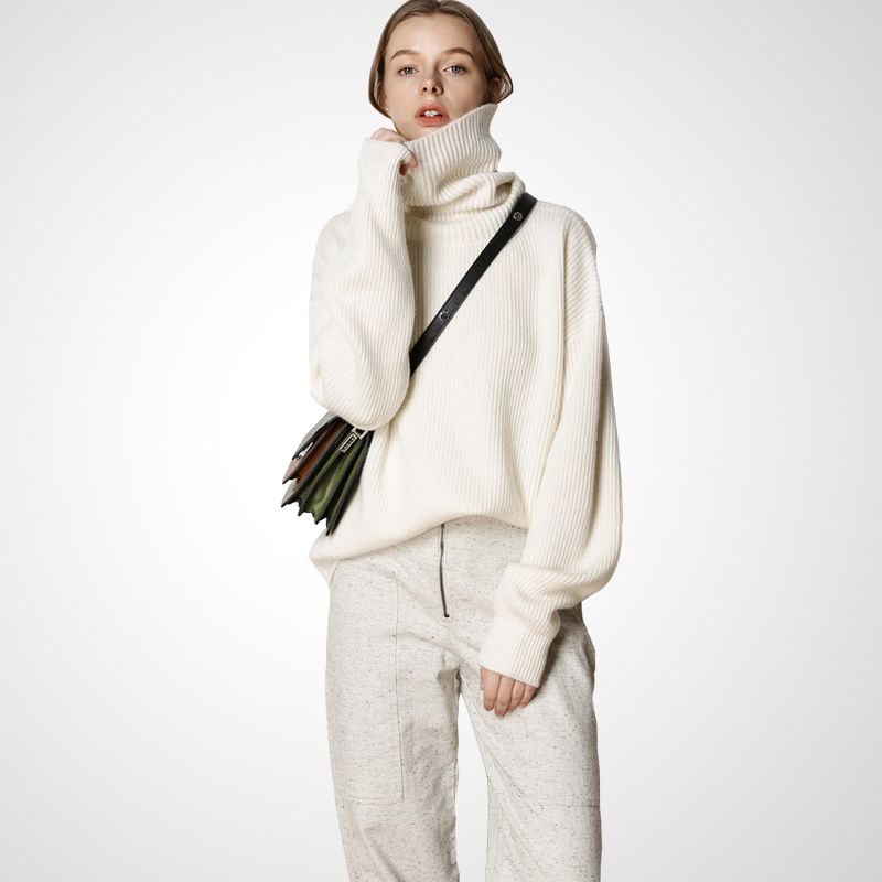 Ленивый осенне-зимний новый свитер из кашемира свободного кроя большого размера с высоким воротником White L
Ленивый осенне-зимний новый свитер из кашемира свободного кроя большого размера с высоким воротником White L