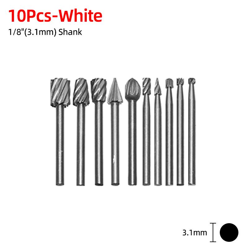 10/20Pcs 3mm HSS Woodwork Rotary File Handmade DIY Electric Grind Grinding Head Engrave Mill Cutter for Dremel Drill Bit Set
10/20Pcs 3mm HSS Woodwork Rotary File Handmade DIY Electric Grind Grinding Head Engrave Mill Cutter for Dremel Drill Bit Set
