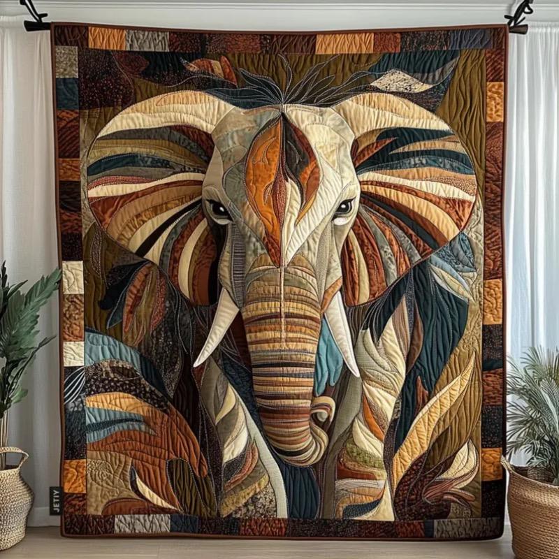Elephant Quilt – Quilted Blanket Throw with Safari Wildlife Design Earth-Tone Animal Art Boho Neutral Home Decor Wall Hanging 30x40in
Elephant Quilt – Quilted Blanket Throw with Safari Wildlife Design Earth-Tone Animal Art Boho Neutral Home Decor Wall Hanging 30x40in
