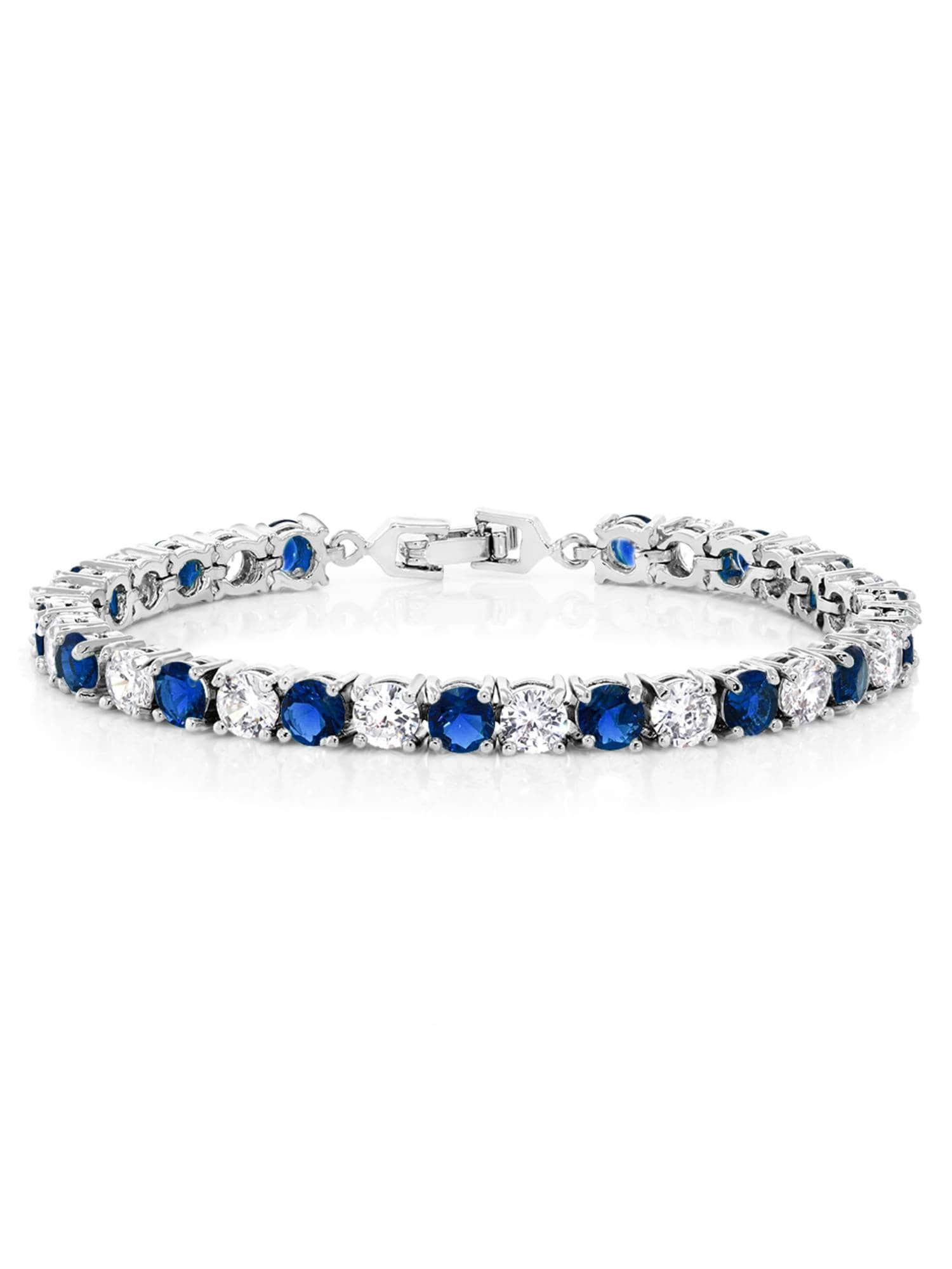Blue Sapphire Tennis Bracelet -925 Sterling Silver
Blue Sapphire Tennis Bracelet -925 Sterling Silver