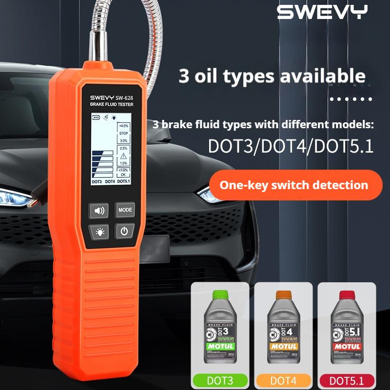 SWEVY SW628 LCD Portable Brake Fluid Tester DOT3/DOT4/DOT5.1 Brake Fluid Moisture Content Flexible Probe Tester
SWEVY SW628 LCD Portable Brake Fluid Tester DOT3/DOT4/DOT5.1 Brake Fluid Moisture Content Flexible Probe Tester