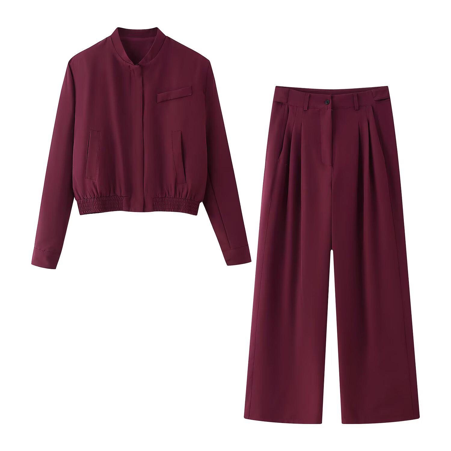 Spring 2025 Women s Round Neck Long Sleeve Jacket and Pants Set - European & American Style M
Spring 2025 Women s Round Neck Long Sleeve Jacket and Pants Set - European & American Style M