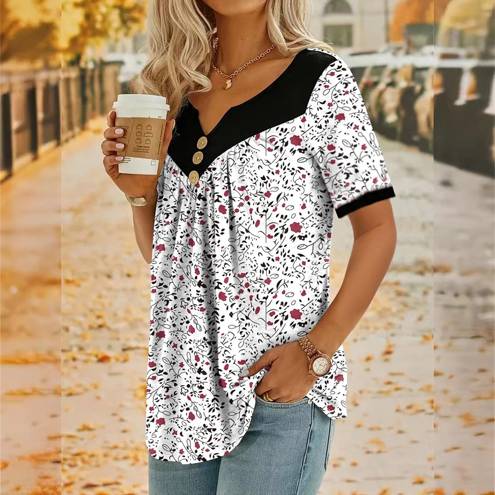 Женский модный дизайн, небольшой цветочный лоскутный топ на пуговицах, повседневный топ с короткими рукавами XL белый
Женский модный дизайн, небольшой цветочный лоскутный топ на пуговицах, повседневный топ с короткими рукавами XL белый