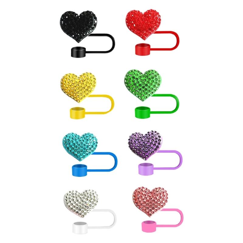 Pack Of 8 Sparkling Heart Silicone Straw Covers Dustproof Reusable Drink Toppers For 10mm Diameter Tube Colorful Home Party 1
Pack Of 8 Sparkling Heart Silicone Straw Covers Dustproof Reusable Drink Toppers For 10mm Diameter Tube Colorful Home Party 1