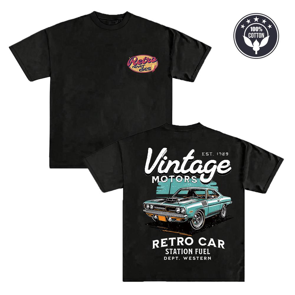 Vintage Motors Retro Car T Shirt Men 100% Cotton Oversized T-shirt American Streetwear Old School Car Print Summer Casual Tee S
Vintage Motors Retro Car T Shirt Men 100% Cotton Oversized T-shirt American Streetwear Old School Car Print Summer Casual Tee S