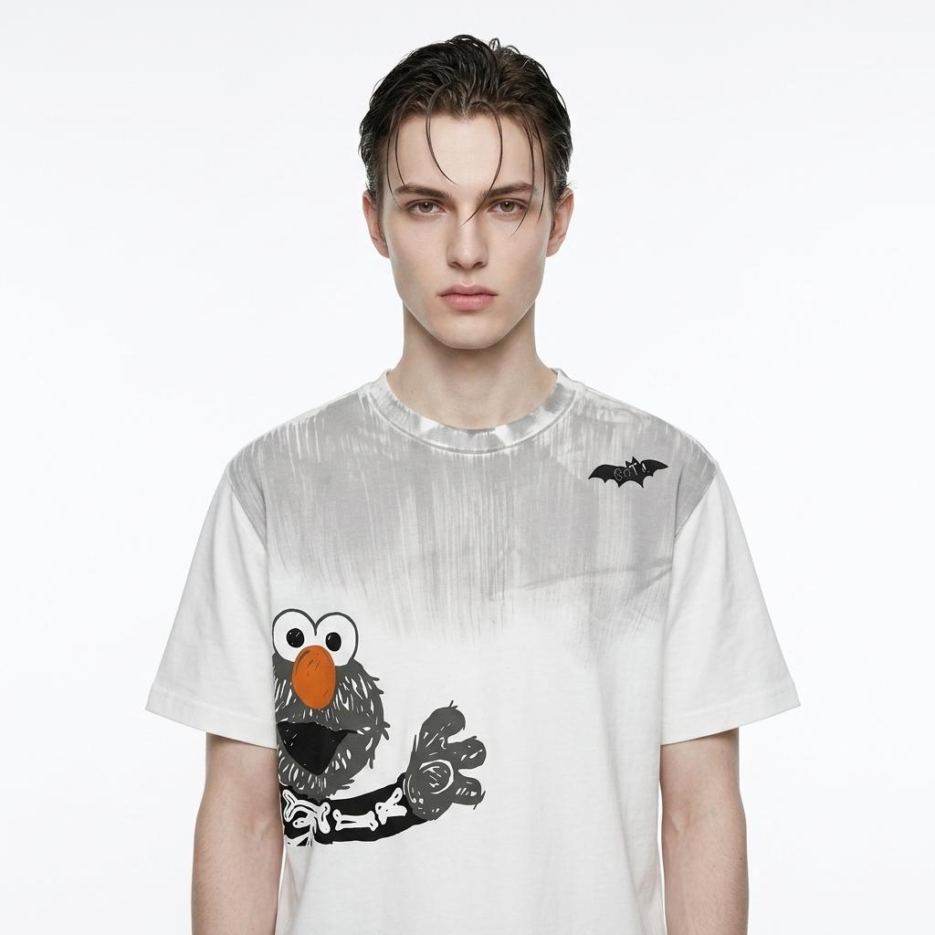 Sesame Street Bat Print Short Sleeve Gradient T-Shirt - Fashion Versatile Basic Tee M белый
Sesame Street Bat Print Short Sleeve Gradient T-Shirt - Fashion Versatile Basic Tee M белый