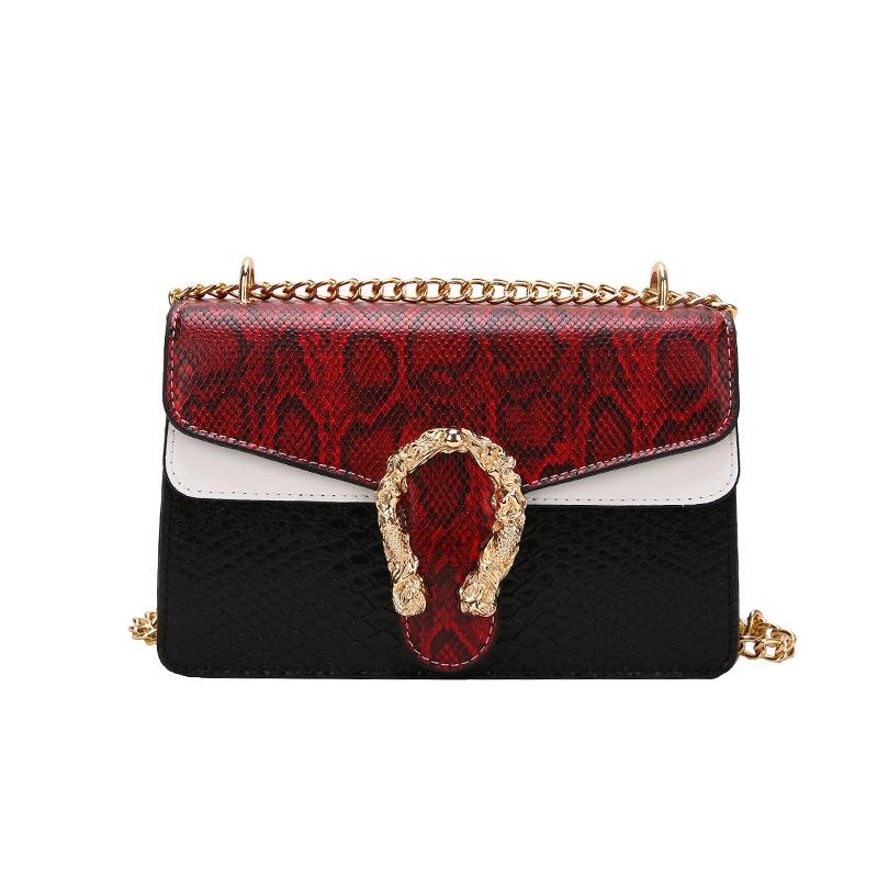 Новый стиль контрастного цвета с модным принтом змеи, стильная цепочка, универсальные сумки на одно плечо
Новый стиль контрастного цвета с модным принтом змеи, стильная цепочка, универсальные сумки на одно плечо