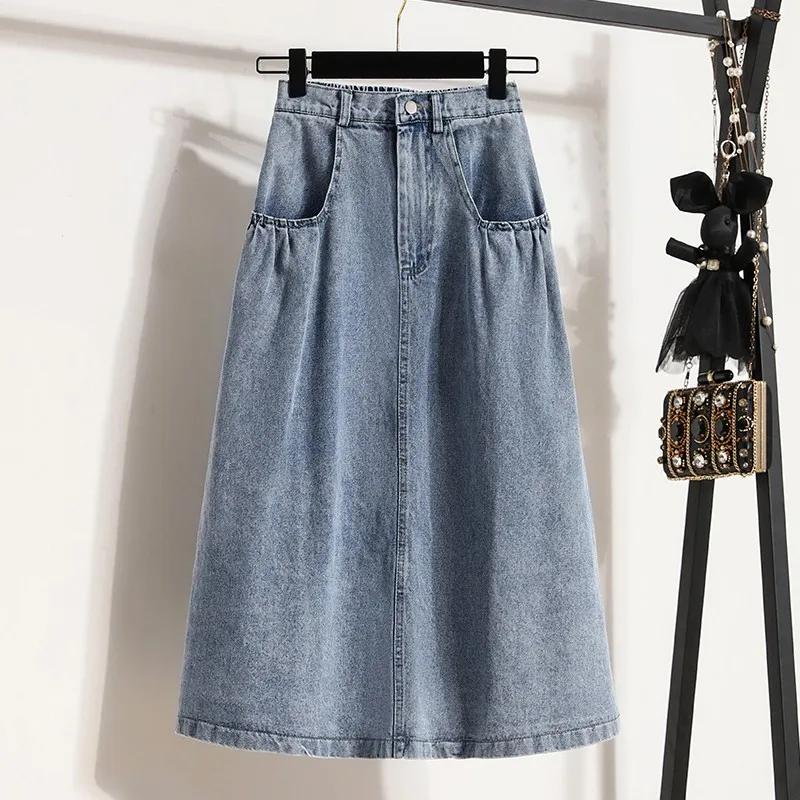 High Waist Denim Long Skirt Women Arrival Spring Vintage Style Solid Color Loose Ladies Elegant A-line Skirts 4XL світло-синій колір
High Waist Denim Long Skirt Women Arrival Spring Vintage Style Solid Color Loose Ladies Elegant A-line Skirts 4XL світло-синій колір