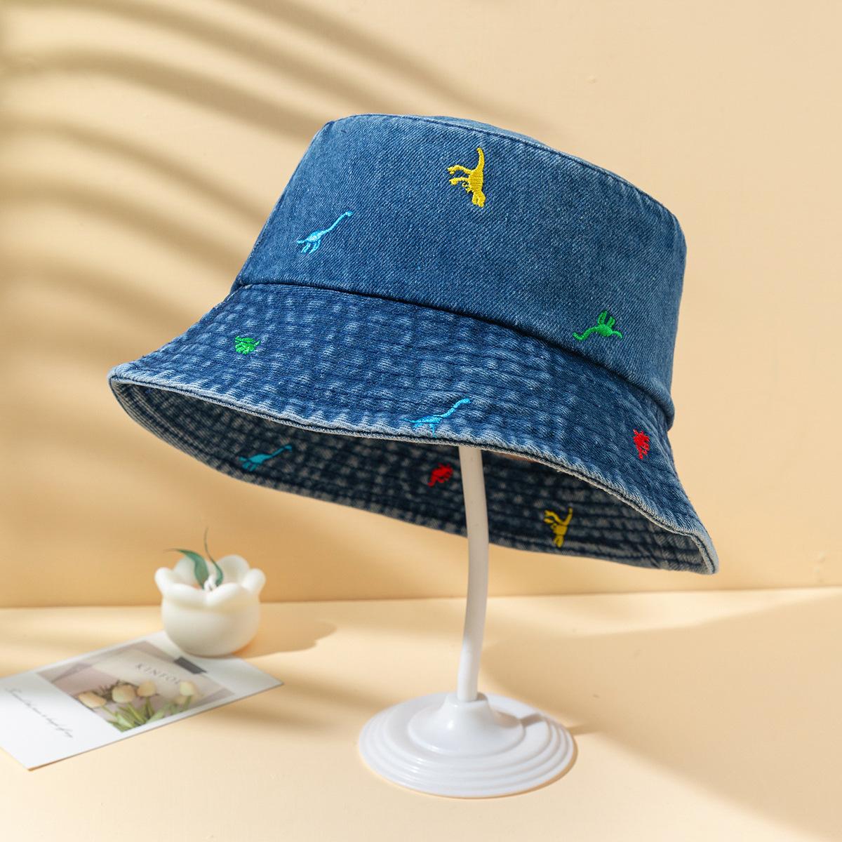 New Denim Summer Bucket Hat For Women Embbroidery Cute Cartoon Dinosaur Cotton Sun Hat Outdoor Best Matched Beach Cap Gift 54 59cm темно-синього кольору
New Denim Summer Bucket Hat For Women Embbroidery Cute Cartoon Dinosaur Cotton Sun Hat Outdoor Best Matched Beach Cap Gift 54 59cm темно-синього кольору