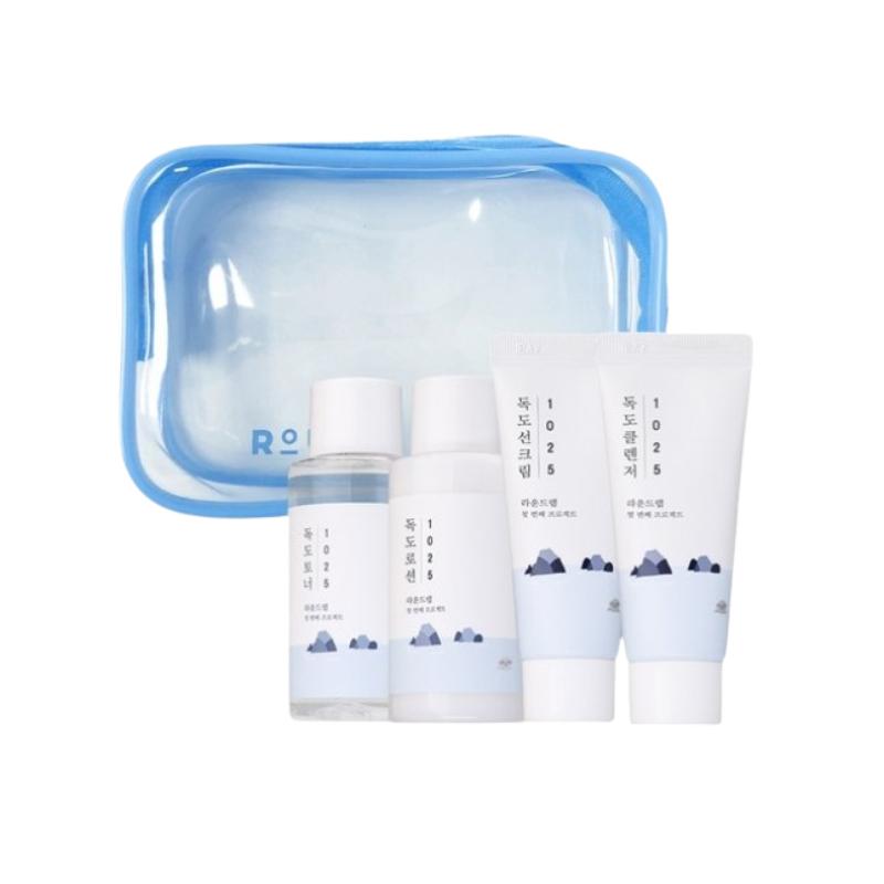 Round Lab 1025 Dokdo Travel Kit – Toner 50ml, Lotion 50ml, Cleanser 20ml, Sun Cream 20ml & PVC Pouch Set Travel Kit
Round Lab 1025 Dokdo Travel Kit – Toner 50ml, Lotion 50ml, Cleanser 20ml, Sun Cream 20ml & PVC Pouch Set Travel Kit