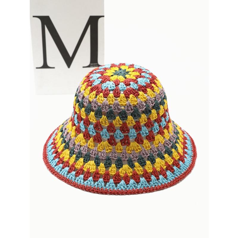 Цвет дофамин полая соломенная шляпа женская летняя пляжная шляпа-ведро от солнца и солнца плетеная шляпа разноцветный