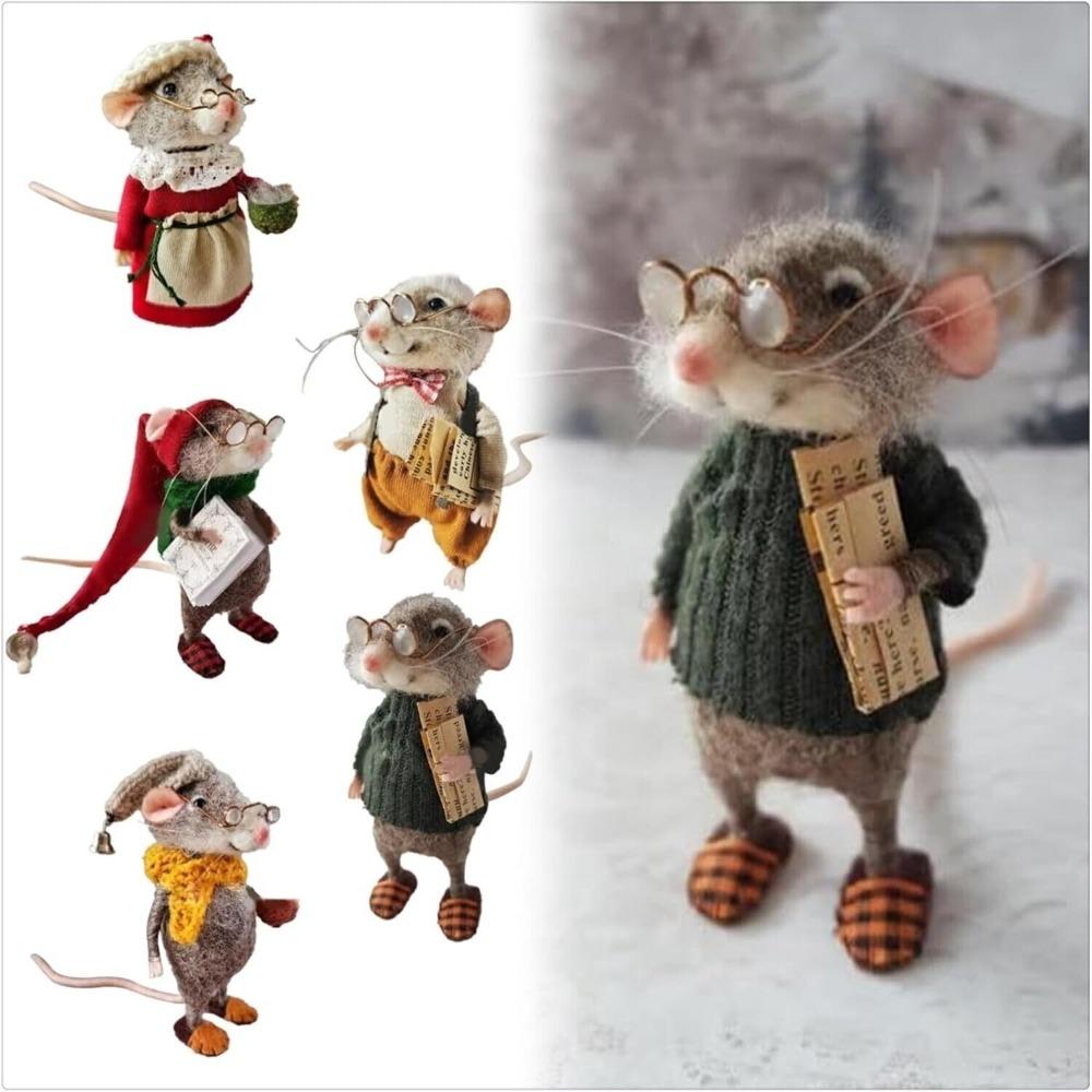 Craft Decorations Cute Needle Felted Mouse Christmas Felt Mice Ornaments for Christmas Decor B-Material Package
Craft Decorations Cute Needle Felted Mouse Christmas Felt Mice Ornaments for Christmas Decor B-Material Package
