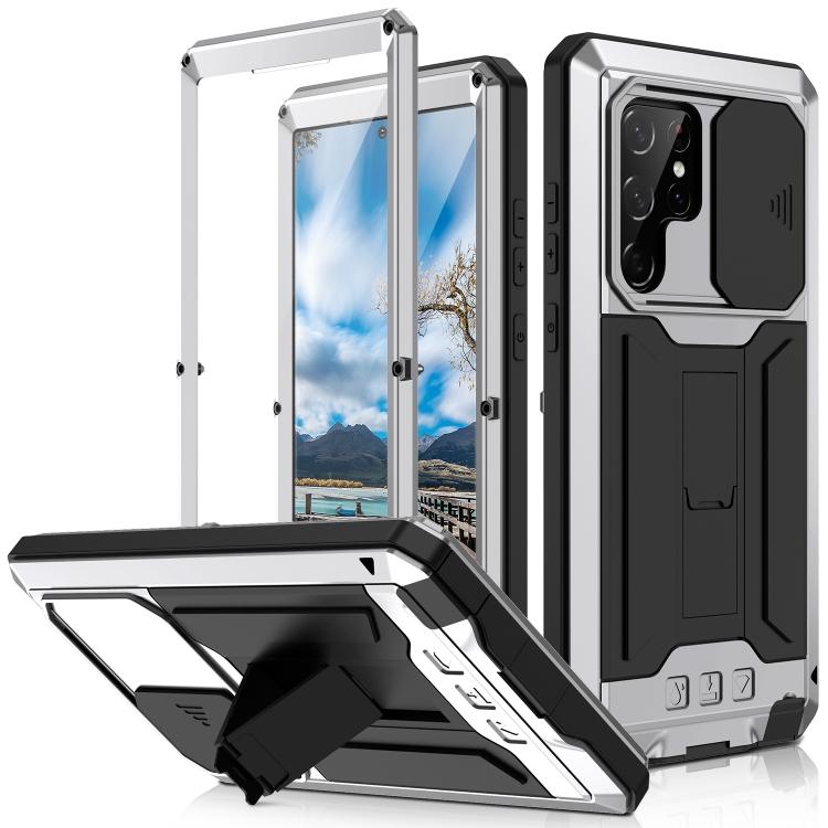 For Samsung Galaxy S22 Ultra 5G R-JUST Sliding Camera Metal + Silicone Holder Phone Case For Samsung Galaxy S22 Ultra 5G срібний
For Samsung Galaxy S22 Ultra 5G R-JUST Sliding Camera Metal + Silicone Holder Phone Case For Samsung Galaxy S22 Ultra 5G срібний