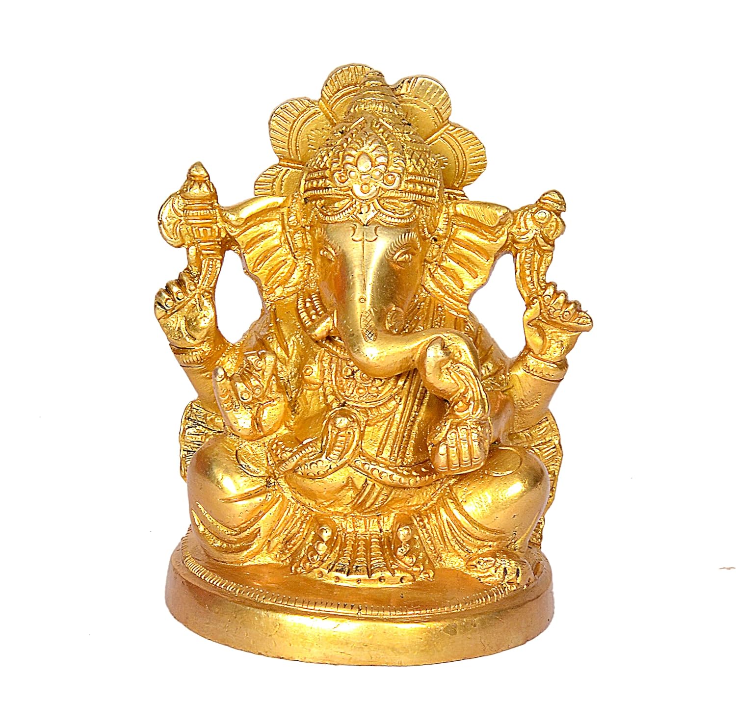 Pure Brass Ganesha Statue, Idol Ganesha Ji, Ganpati Bappa Statue, Golden
Pure Brass Ganesha Statue, Idol Ganesha Ji, Ganpati Bappa Statue, Golden