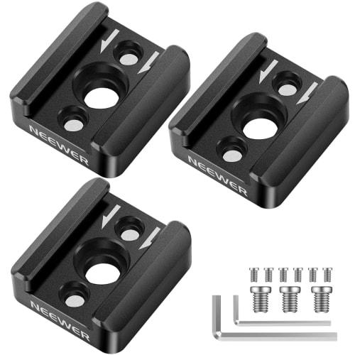 NEEWER Cold Shoe Mount Adapter with 1/4 Thread Compatible SmallRig DSLR Camera Cage Microphone LED Light Monitor (3pcs ST26)
NEEWER Cold Shoe Mount Adapter with 1/4 Thread Compatible SmallRig DSLR Camera Cage Microphone LED Light Monitor (3pcs ST26)