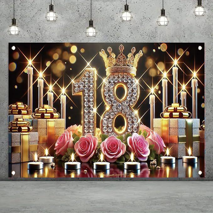 18th Birthday Decoration Background Banner Rose Gold Party Decoration Indoor and Outdoor Photo Background 95*75cm
18th Birthday Decoration Background Banner Rose Gold Party Decoration Indoor and Outdoor Photo Background 95*75cm