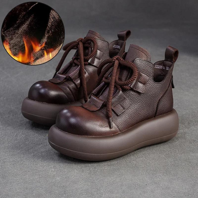 Johnature British Style Versatile Lace Up Short Boots Thick Soled Genuine Leather Women s Shoes 40-Plush кавовий
Johnature British Style Versatile Lace Up Short Boots Thick Soled Genuine Leather Women s Shoes 40-Plush кавовий