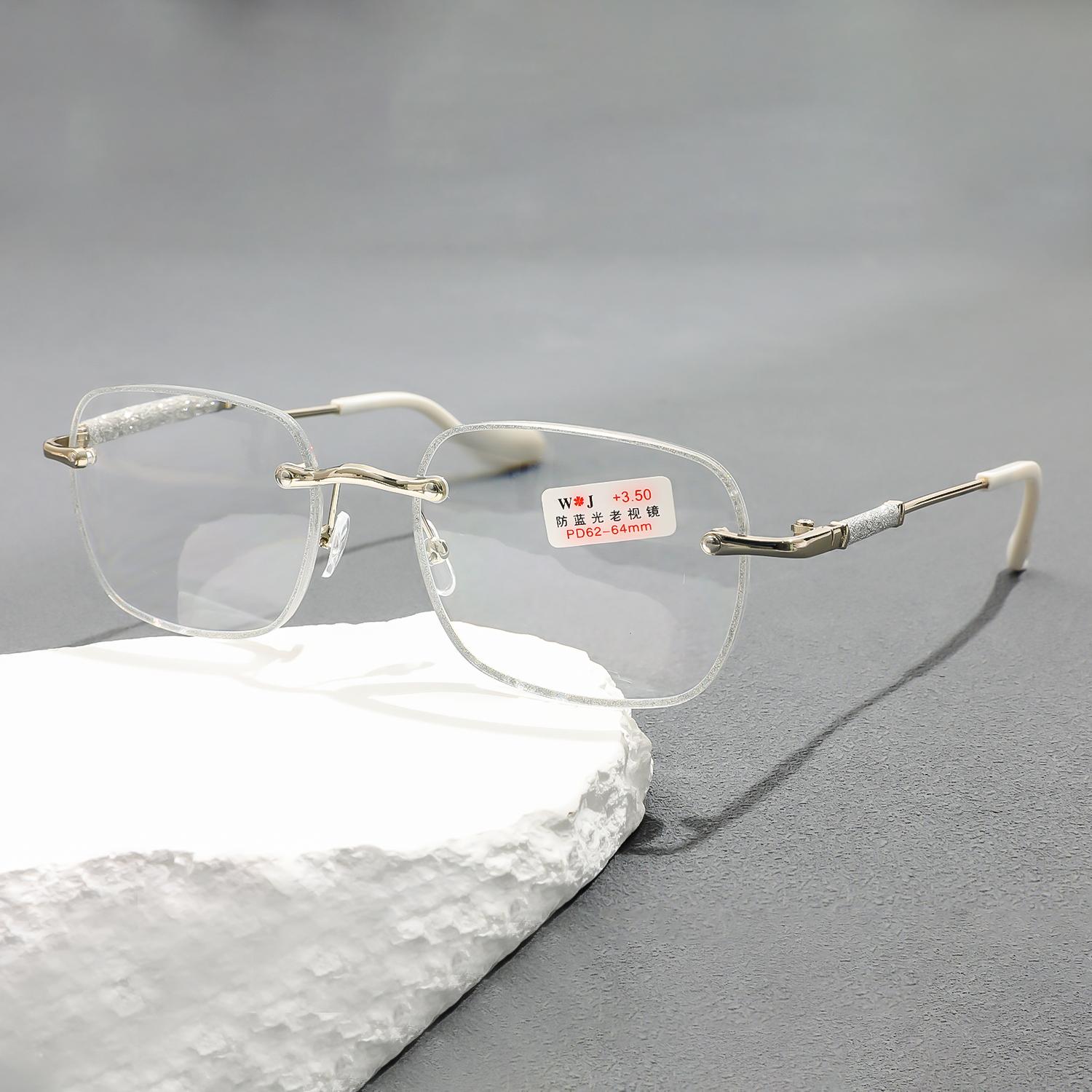 Men & Women Presbyopia Reading Glasses Rimless Gold & Orange Frame Blue Light Blocking +1.50 Diopter Delicate Decor High Quality +400
Men & Women Presbyopia Reading Glasses Rimless Gold & Orange Frame Blue Light Blocking +1.50 Diopter Delicate Decor High Quality +400