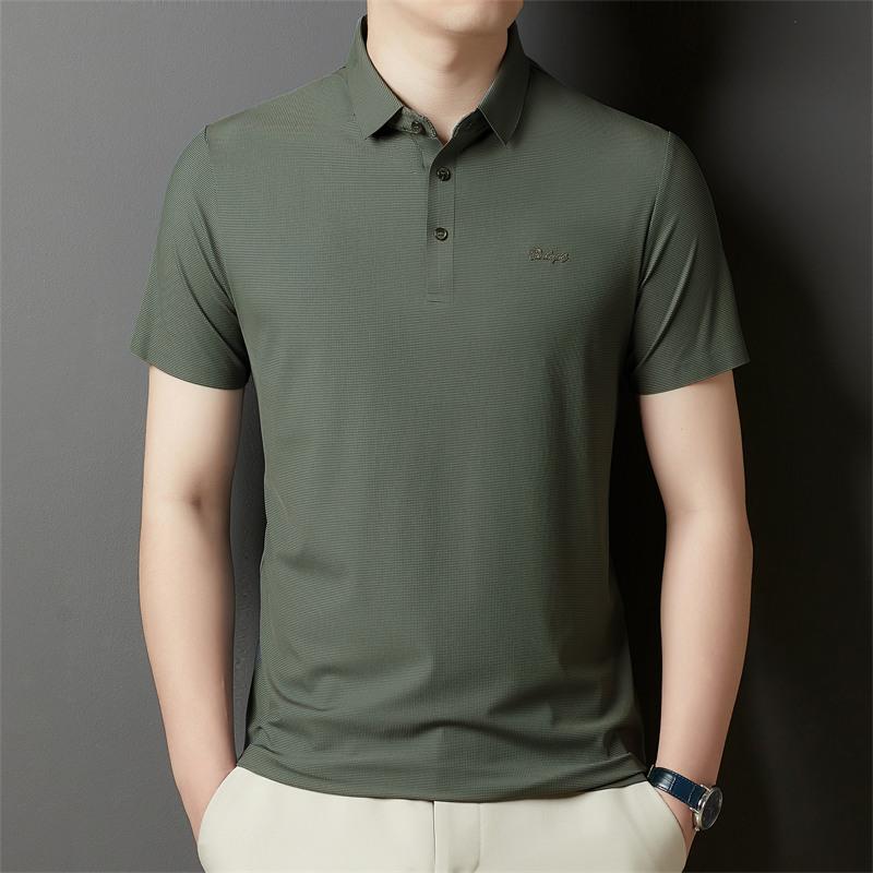 Summer Short-sleeved T-shirt Men s Lapel Middle-aged and Elderly New Men s Half-sleeved Ice Silk Non-iron Business Polo Shirt
Summer Short-sleeved T-shirt Men s Lapel Middle-aged and Elderly New Men s Half-sleeved Ice Silk Non-iron Business Polo Shirt
