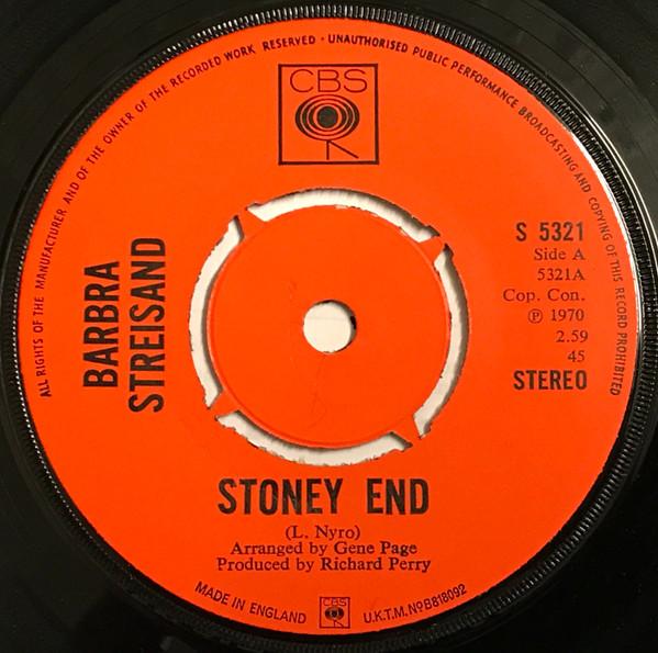 7inch Record BARBRA STREISAND Stoney End S5321 CBS 1970 UK Pop Used
7inch Record BARBRA STREISAND Stoney End S5321 CBS 1970 UK Pop Used