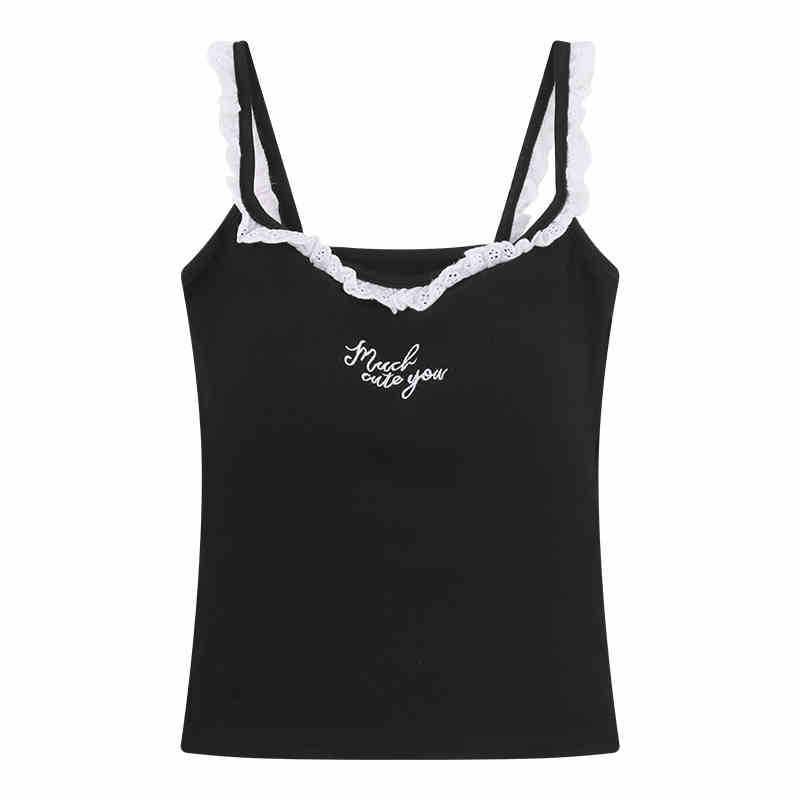 Sassy & Spicy Lace Wood Ear Trim Blue Spaghetti Strap Open Back Slim Fit Tank Top with Chest Pads One Size чорний
Sassy & Spicy Lace Wood Ear Trim Blue Spaghetti Strap Open Back Slim Fit Tank Top with Chest Pads One Size чорний