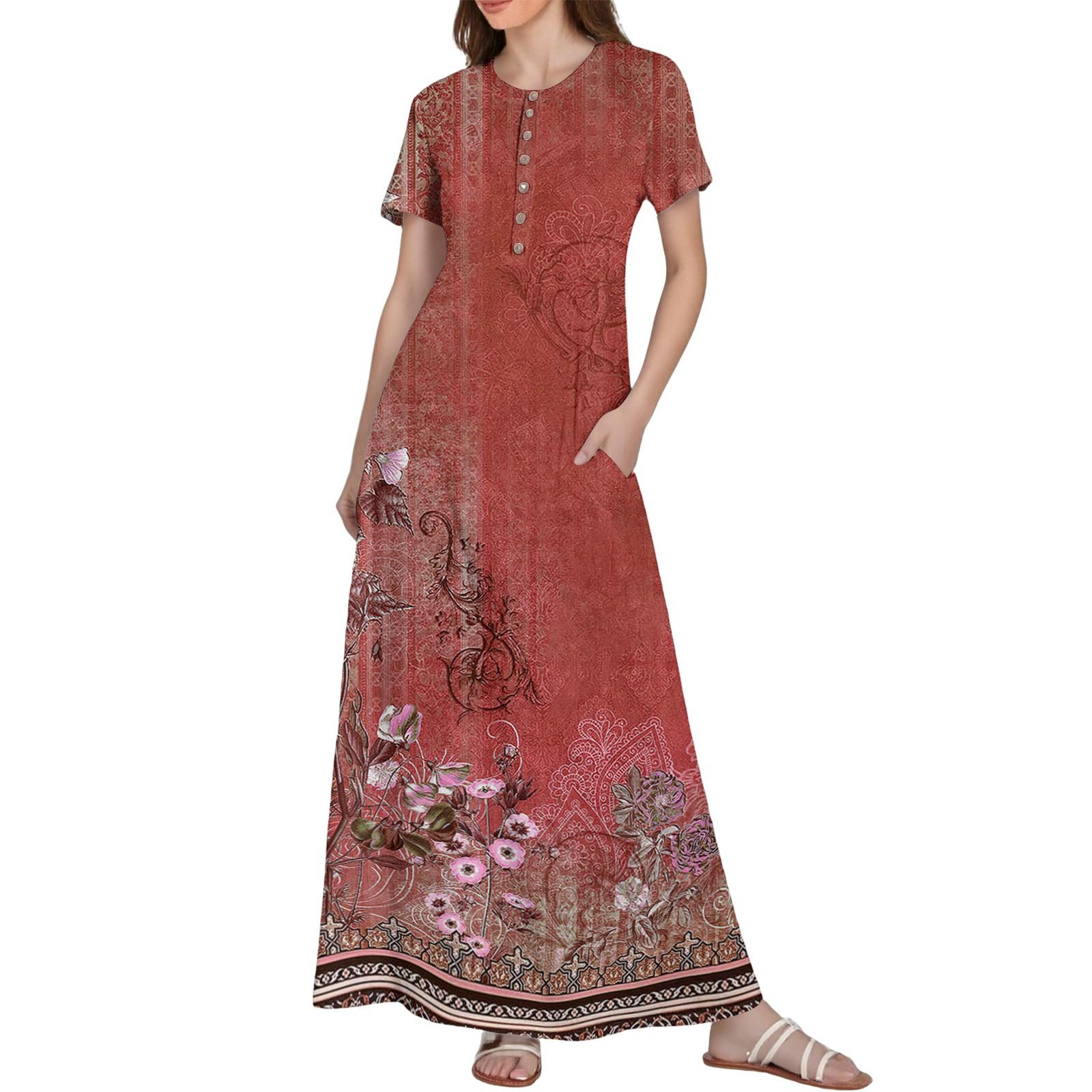 Women s Casual Printed Summer Round Neck Button Dress With Pockets M кавун червоний колір
Women s Casual Printed Summer Round Neck Button Dress With Pockets M кавун червоний колір
