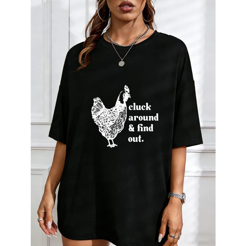 White T Shirt With Chicken Graphic And Text Cluck Around And Find Out Casual Everyday Wear XXXXL чорний
White T Shirt With Chicken Graphic And Text Cluck Around And Find Out Casual Everyday Wear XXXXL чорний
