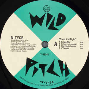 12inch Record N-TYCE - Sure Ya Right Y58345 Wild Pitch Reco 1995 US Rap & Hip-Hop/R&B Used
12inch Record N-TYCE - Sure Ya Right Y58345 Wild Pitch Reco 1995 US Rap & Hip-Hop/R&B Used