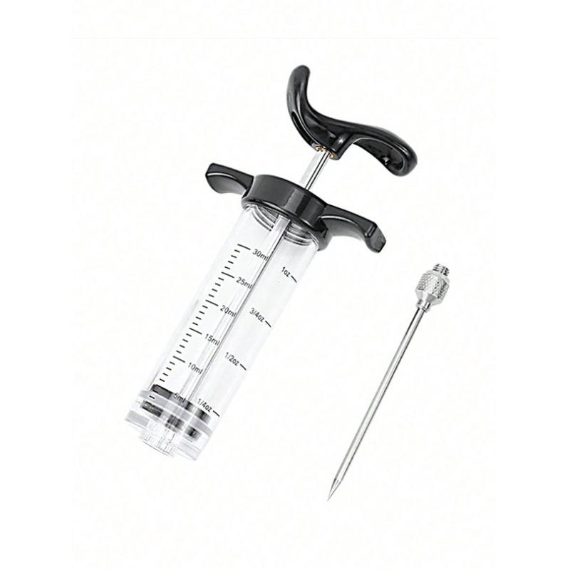 Marinade Injector, Turkey Brining Syringe, Meat Tenderizer for Steak, Roast, BBQ Sauce and Injection Black 1pc
Marinade Injector, Turkey Brining Syringe, Meat Tenderizer for Steak, Roast, BBQ Sauce and Injection Black 1pc