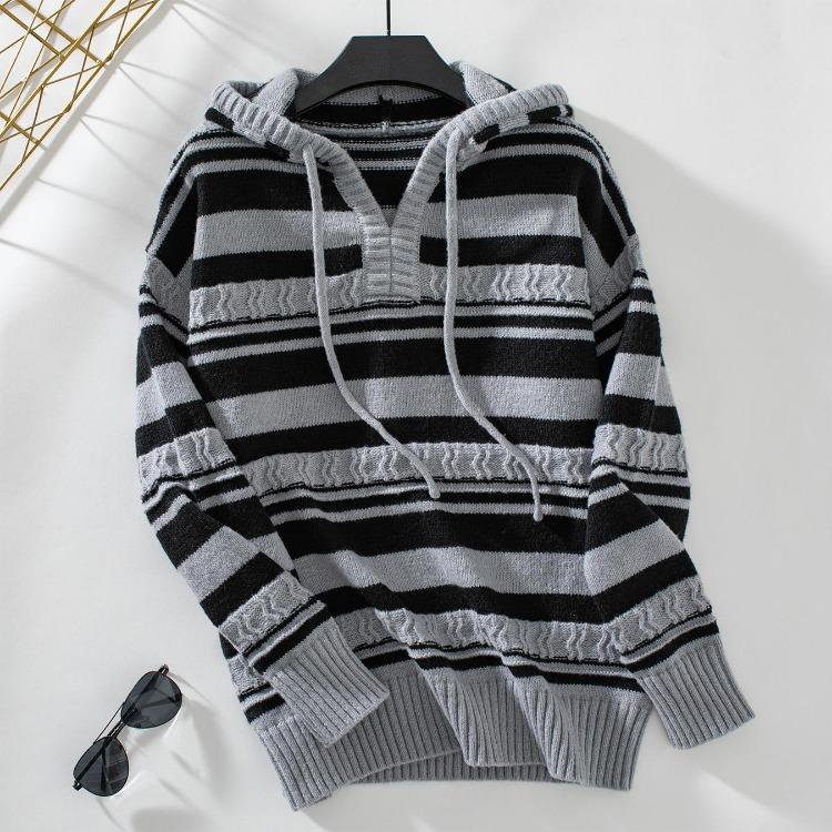 V-Neck Loose Knitwear Top for Autumn Winter Vintage Stripe Long Sleeve Cardigan Sweater XL
V-Neck Loose Knitwear Top for Autumn Winter Vintage Stripe Long Sleeve Cardigan Sweater XL