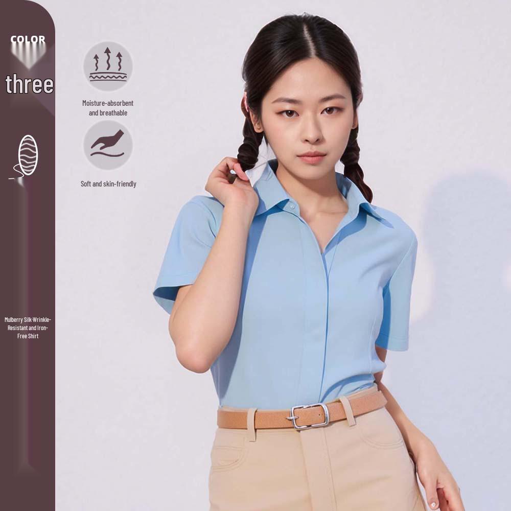 Women s Mulberry Silk Short Sleeve Shirt - Breathable Summer Top for Professional Wear and Interviews 3XL (43) 
Women s Mulberry Silk Short Sleeve Shirt - Breathable Summer Top for Professional Wear and Interviews 3XL (43)