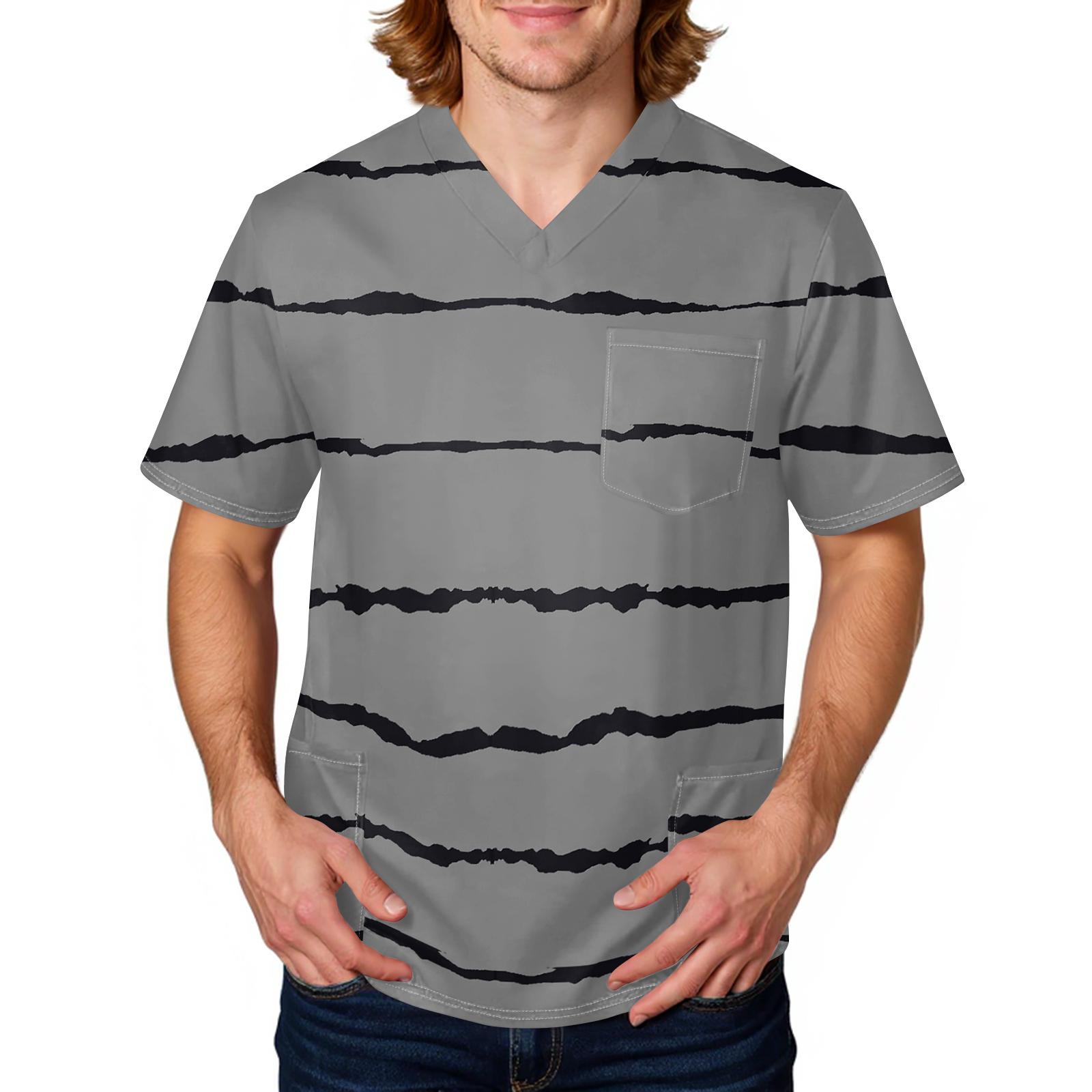 V Neck Short Sleeve Scrub Top with Abstract Striped Print Chest Pocket and Two Side Pockets for Professionals XL
V Neck Short Sleeve Scrub Top with Abstract Striped Print Chest Pocket and Two Side Pockets for Professionals XL