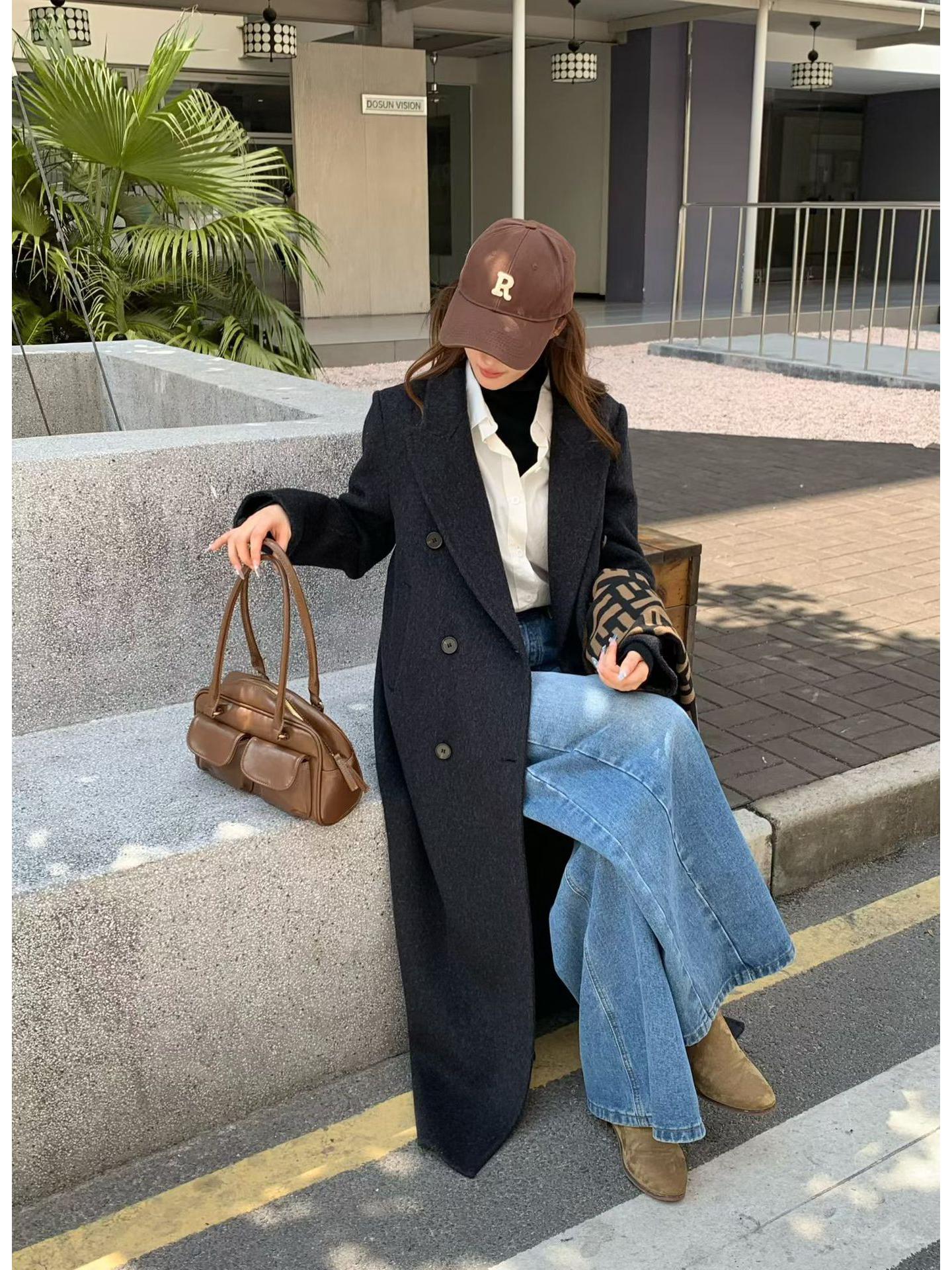 Женское высокое пальто из шерсти экстра-длины в корейском стиле - Двустороннее, классический H-силуэт для осени и зимы S (124cm Length)
Женское высокое пальто из шерсти экстра-длины в корейском стиле - Двустороннее, классический H-силуэт для осени и зимы S (124cm Length)