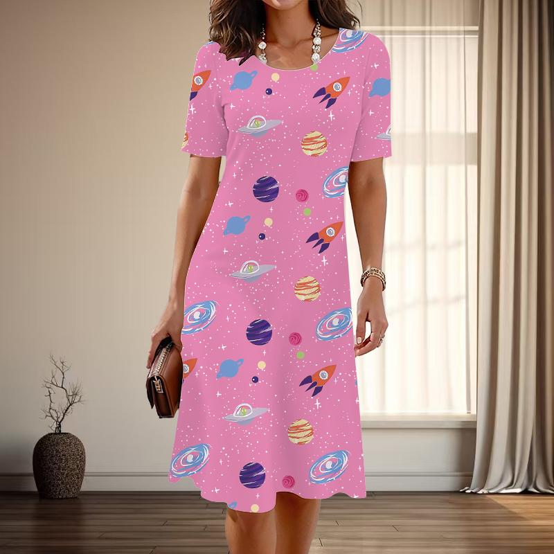 Женская мода изящный планета принт лето весна короткий рукав О-образный вырез повседневные платья 8XL розовый
Женская мода изящный планета принт лето весна короткий рукав О-образный вырез повседневные платья 8XL розовый