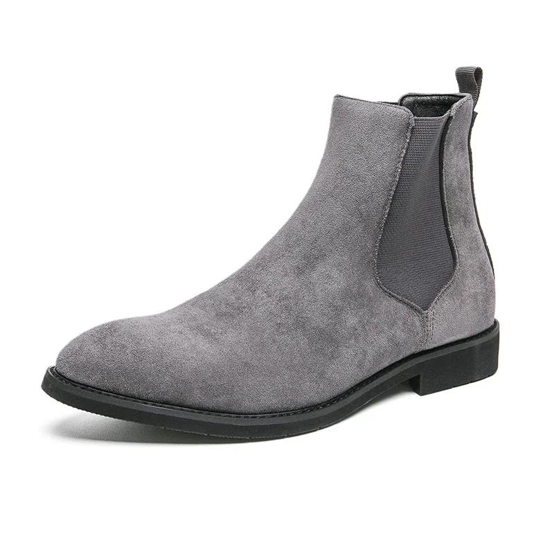 New Gray Chelsea Boots for Men Flock Business Men Ankle Boots Cowboy Boots Handmade Men Size 38-46 Zapatos De Hombre 48 сірий колір
New Gray Chelsea Boots for Men Flock Business Men Ankle Boots Cowboy Boots Handmade Men Size 38-46 Zapatos De Hombre 48 сірий колір