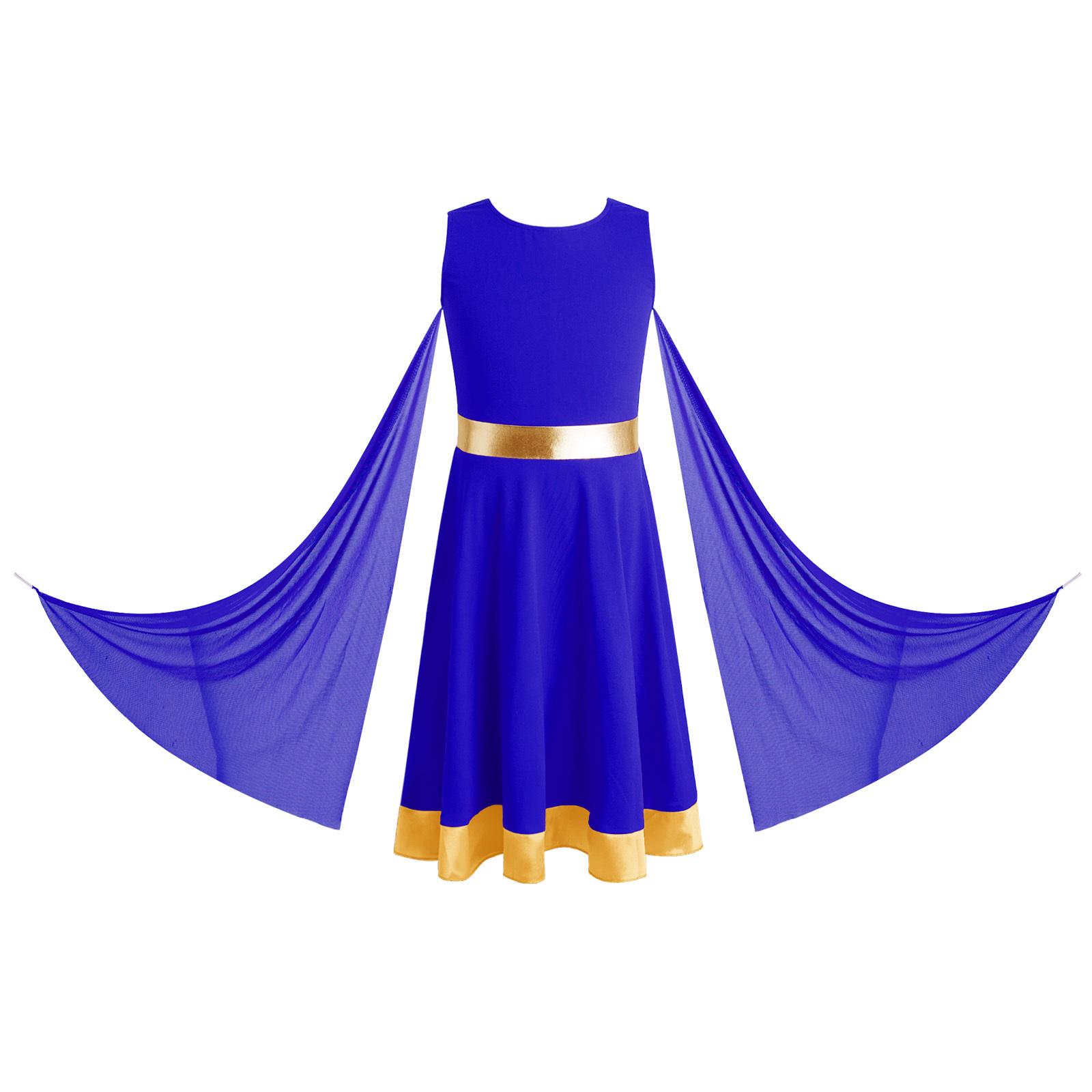 Children‘s Church Worship Dance Dress Metallic Waistband Back Hidden Zipper Contrast Color Hem Mesh Overlay Tunic 5-6 Years королевский синий
Children‘s Church Worship Dance Dress Metallic Waistband Back Hidden Zipper Contrast Color Hem Mesh Overlay Tunic 5-6 Years королевский синий