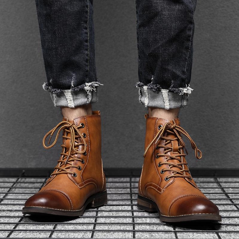Нові осінь-зима Martin Boots Fashion Plus Size Vintage Leather Leather Boots Високі британські повсякденні чоловічі туфлі 98666 48
Нові осінь-зима Martin Boots Fashion Plus Size Vintage Leather Leather Boots Високі британські повсякденні чоловічі туфлі 98666 48