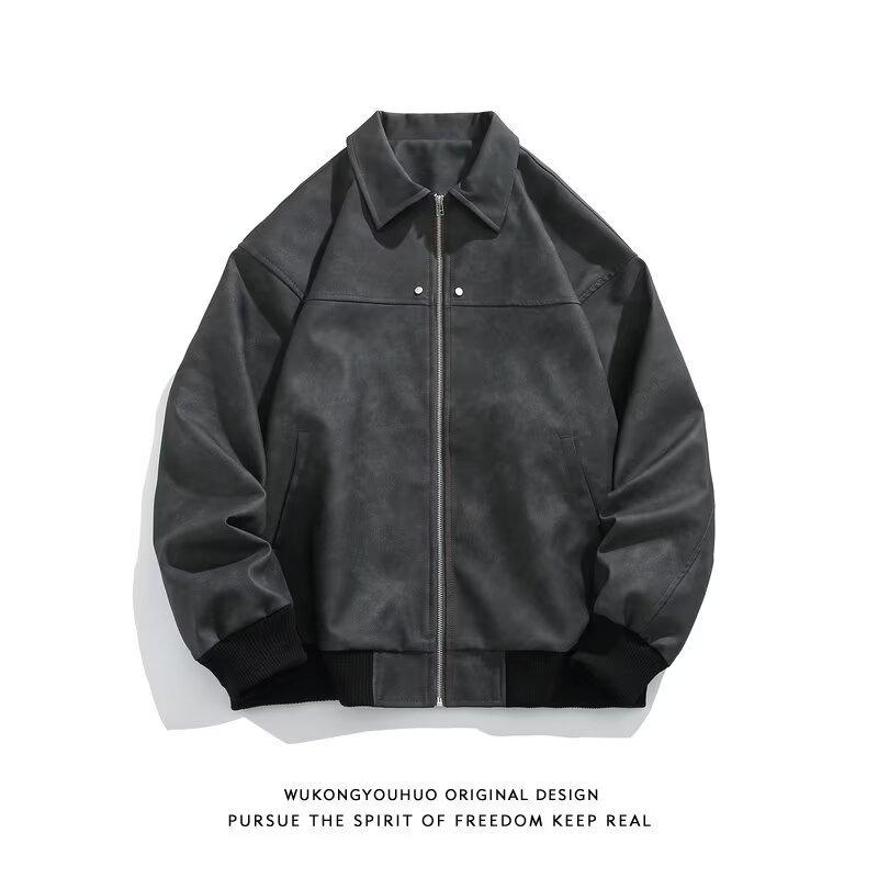 2025 Spring/Fall Retro Brown Distressed Leather Jacket - Men s Trendy High-End Cleanfit L чорний
2025 Spring/Fall Retro Brown Distressed Leather Jacket - Men s Trendy High-End Cleanfit L чорний