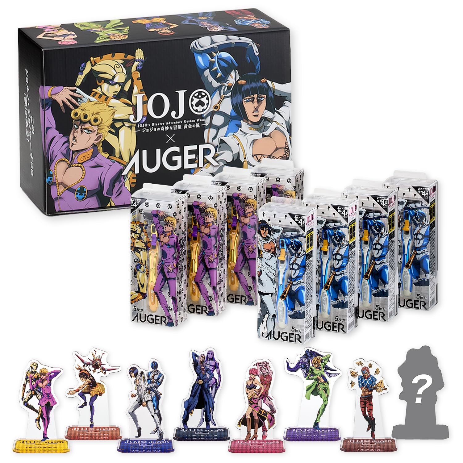 Бритва JOJO x AUGER в полной комплектации 2 оригинальных лимитированных цвета по 4 упаковки в каждой по 5 запасных лезвий в каждой Акриловая подставка 8 типов в комплекте 5 лезвий Бритва
Бритва JOJO x AUGER в полной комплектации 2 оригинальных лимитированных цвета по 4 упаковки в каждой по 5 запасных лезвий в каждой Акриловая подставка 8 типов в комплекте 5 лезвий Бритва