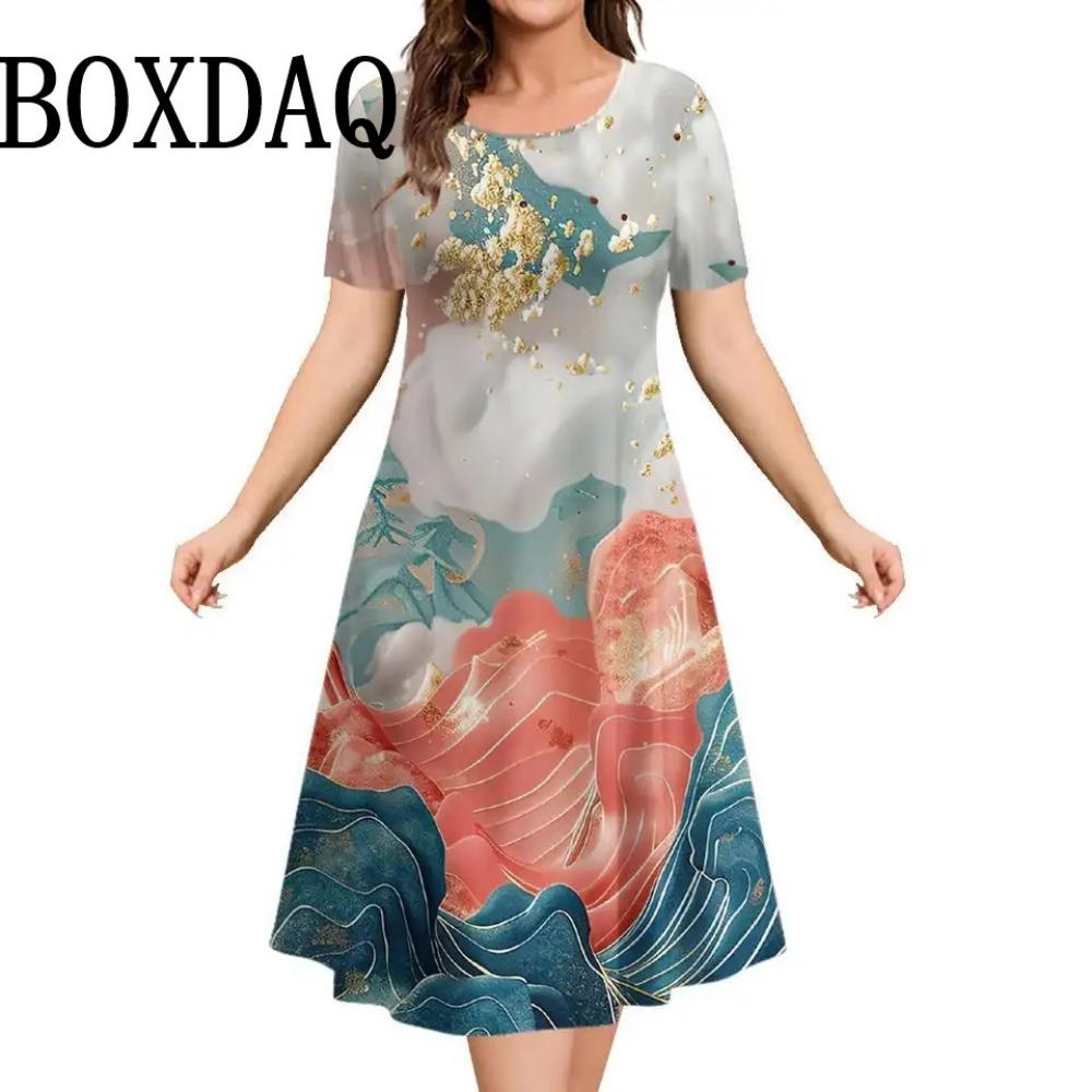Painting Marble Landscape Printed Women s Clothing Summer Short Sleeve Elegant Party Dresses Casual O-Neck Loose Plus Size Dress 6XL
Painting Marble Landscape Printed Women s Clothing Summer Short Sleeve Elegant Party Dresses Casual O-Neck Loose Plus Size Dress 6XL
