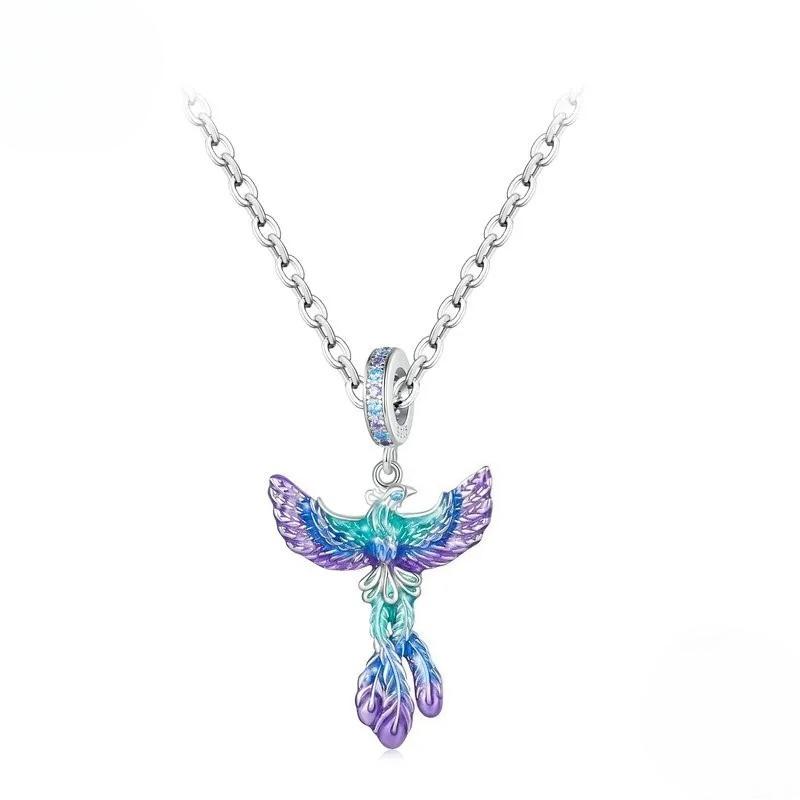 Sterling Silver Gradient Phoenix Pendant Necklace Enamel Process Plated Platinuma Ajustable Chain Women Fine Jewelry
Sterling Silver Gradient Phoenix Pendant Necklace Enamel Process Plated Platinuma Ajustable Chain Women Fine Jewelry