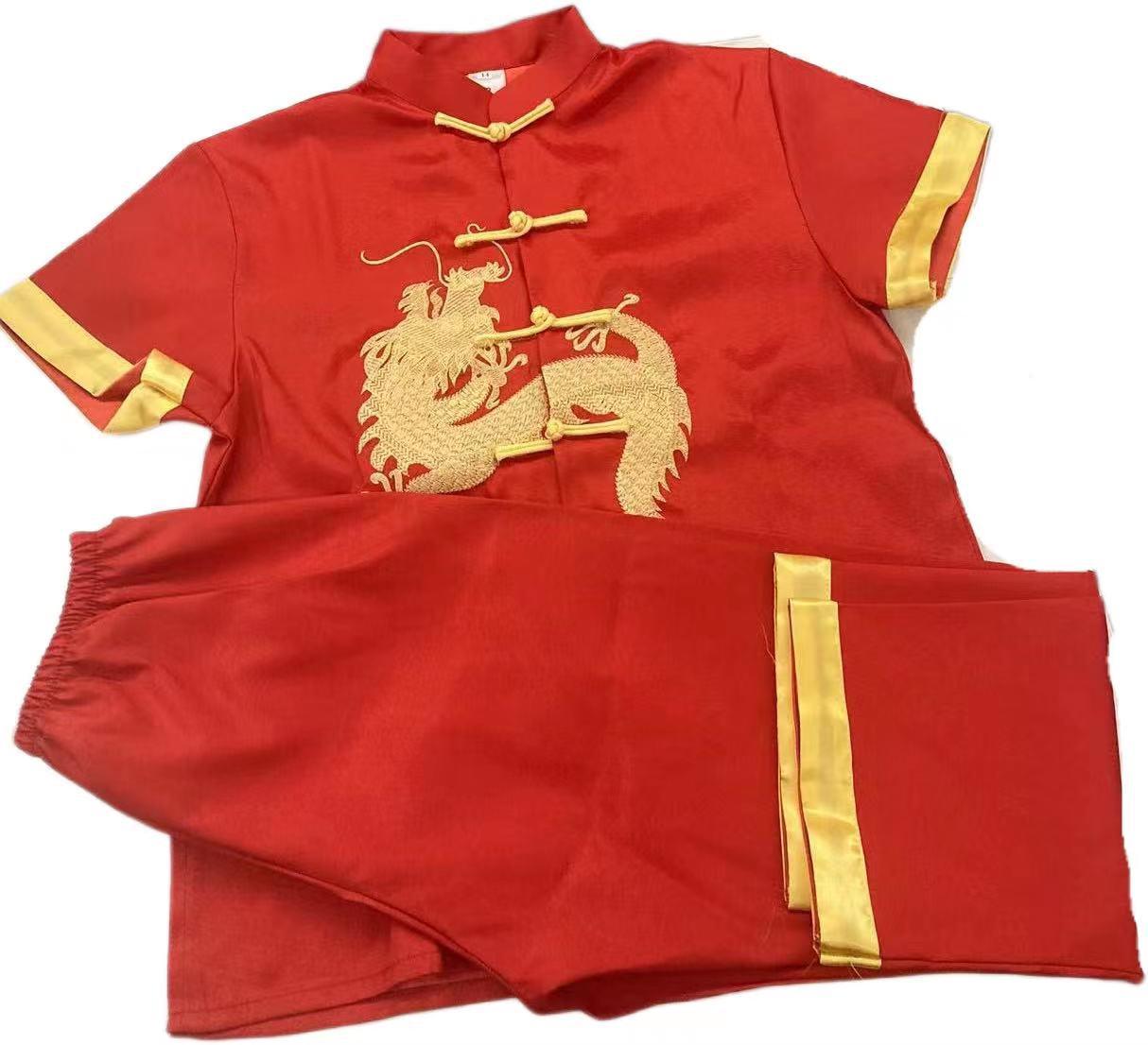 Children s Tang Suit Red Hanfu with Embroidered Dragon - Short Sleeve for Boys, Spring/Autumn 80cm (Size 2)
Children s Tang Suit Red Hanfu with Embroidered Dragon - Short Sleeve for Boys, Spring/Autumn 80cm (Size 2)